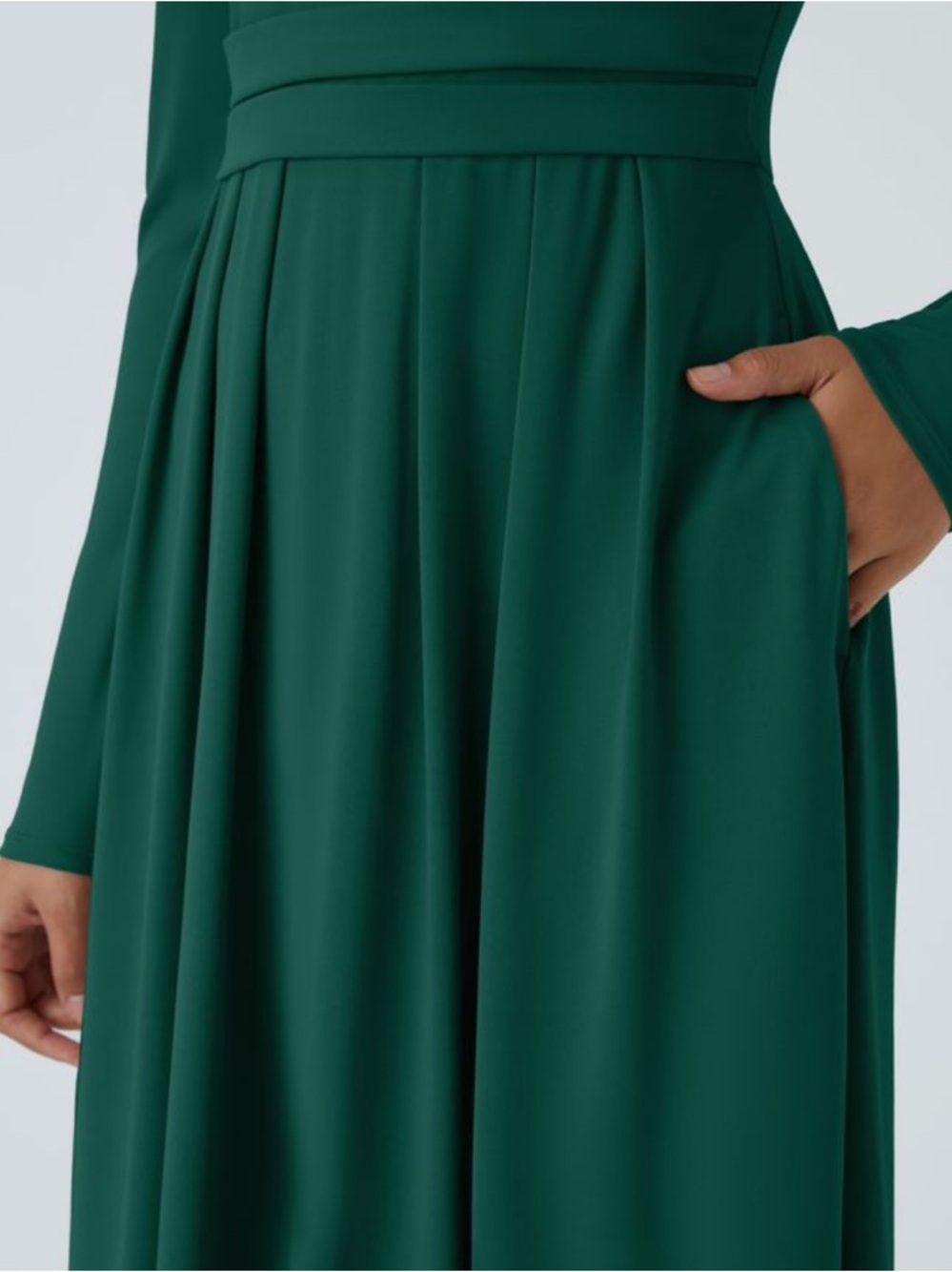 HALARA Forest Green Long Sleeve Maxi Dress size large - Picture 5 of 8